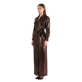 David Koma Brown Sequined Wrap Dress — image 7