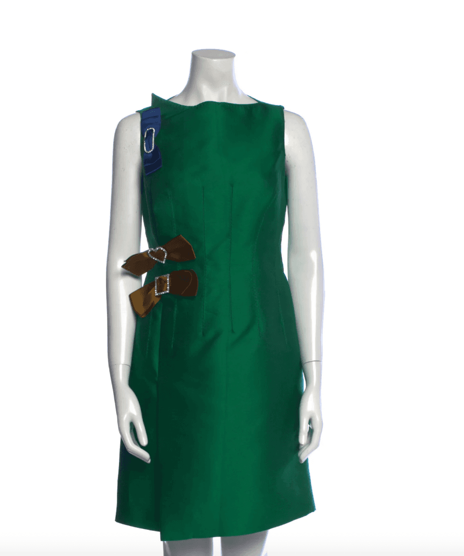 Lanvin Green Sleeveless With Bow Detail