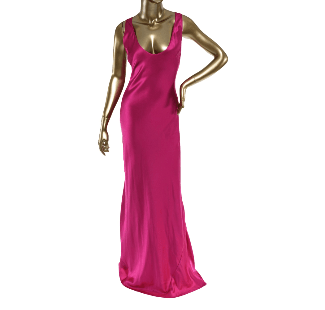 Galvan Pink Silk Long Dress