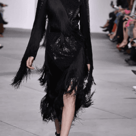 Michael Kors Black Long Sleeve Sequin & Fringe Dress — image 1