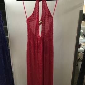 Raisa Vanessa Pink Rhinestone And Plexi Halter Gown — image 1