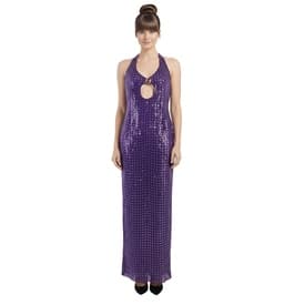 Raisa And Vanessa Purple Rhinestone And Plexi Halter Gown — image 2