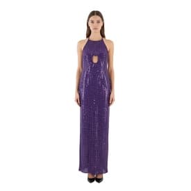 Raisa And Vanessa Purple Rhinestone And Plexi Halter Gown — image 3
