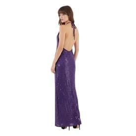 Raisa And Vanessa Purple Rhinestone And Plexi Halter Gown — image 4