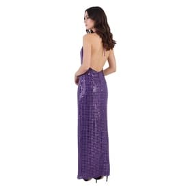 Raisa And Vanessa Purple Rhinestone And Plexi Halter Gown — image 5
