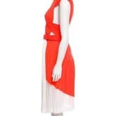 Dion Lee Orange And White Pleated Midi Dress Ss 2014 — image 2