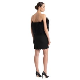 Saint Laurent Black Featherstrapless Mini Dress — image 5