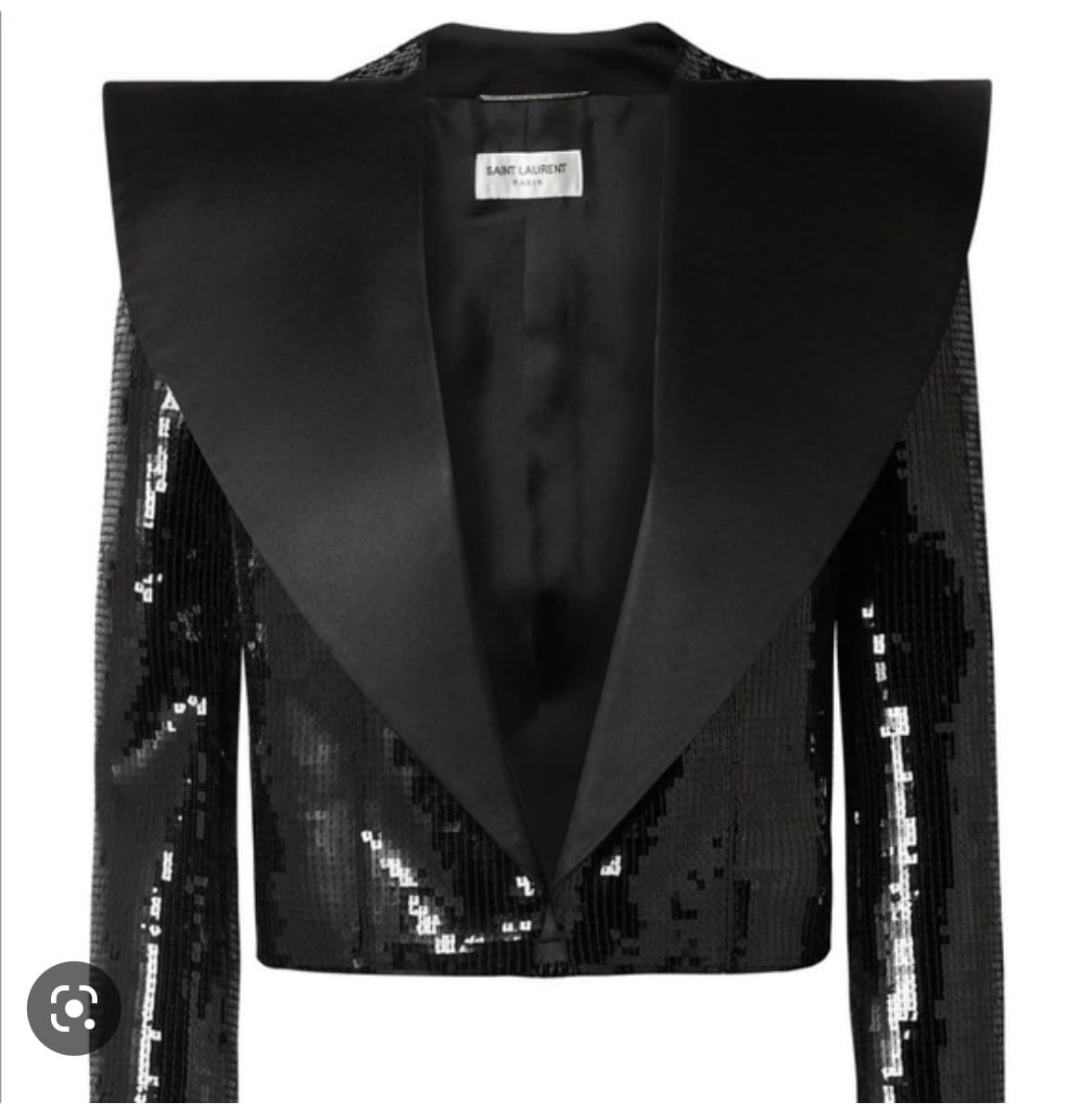 Saint Laurent Black Sequin Tuxedo Blazer, Vest And Shorts