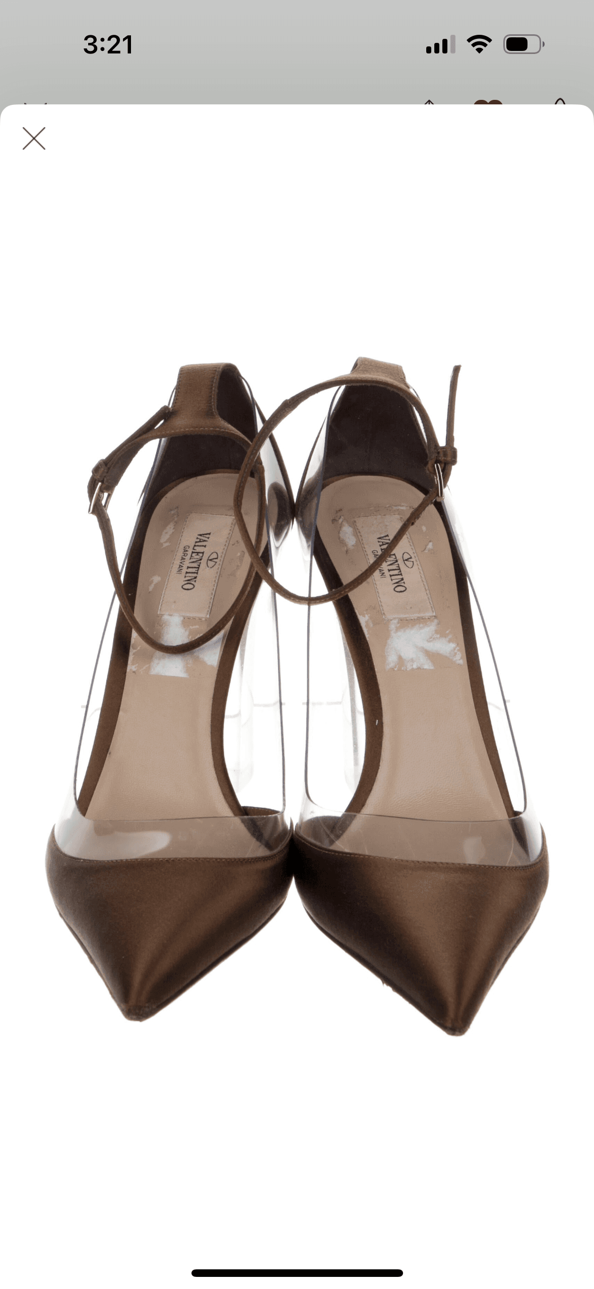 Valentino Satin And Lucite D'orsay Pumps Heels
