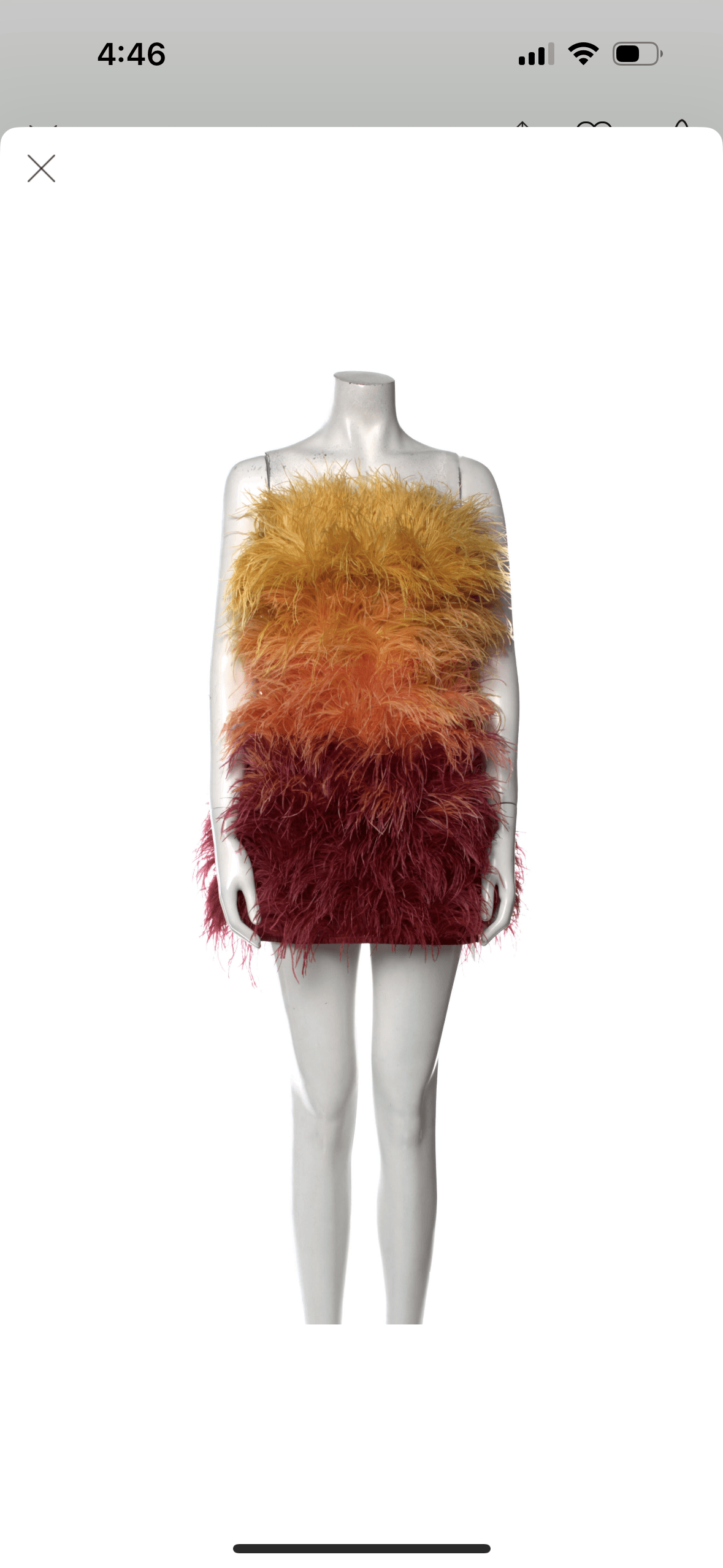 Bronx & Banco Ostrich Strapless Dress Xs