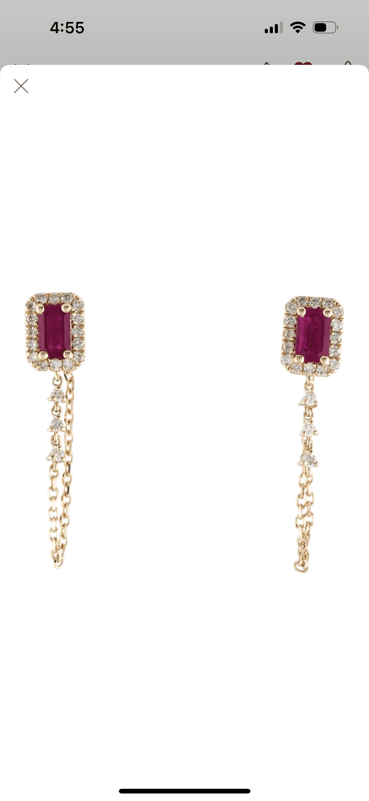 Rent This Christian Dior 14k Ruby & Diamond Drop Earrings