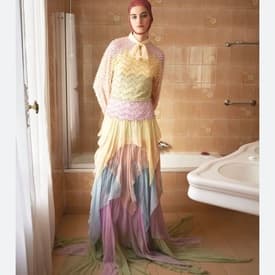 Gucci Pearl Beaded Multi-color Tiered Gown — image 1