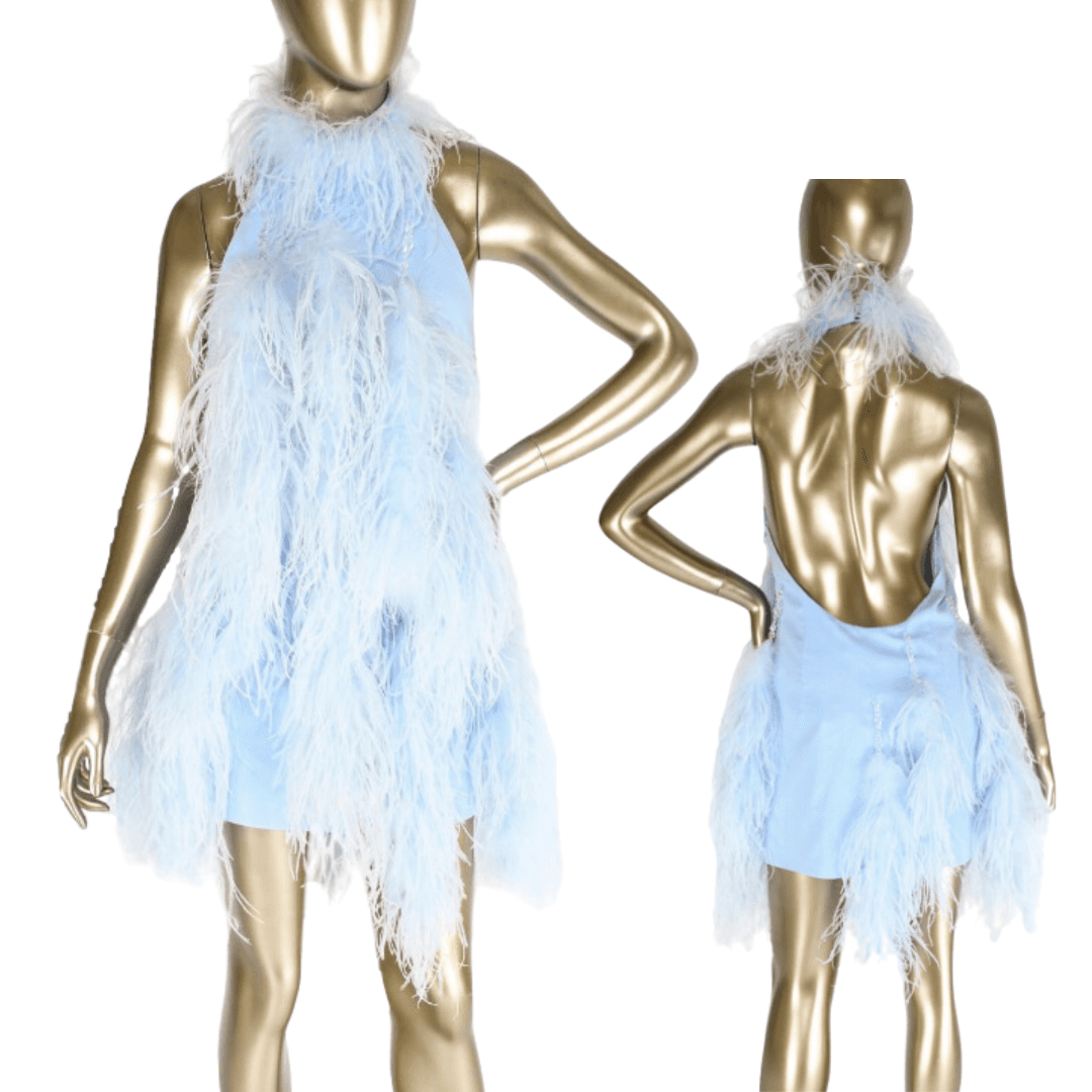The Attico Feather Ruffle Mini Dress