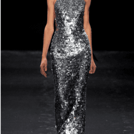 Kaufman Franco Silver Embellished Gown — image 2