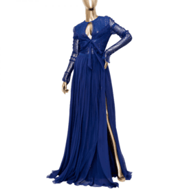 Emilio Pucci Blue Lace & Pleated Gown — image 4