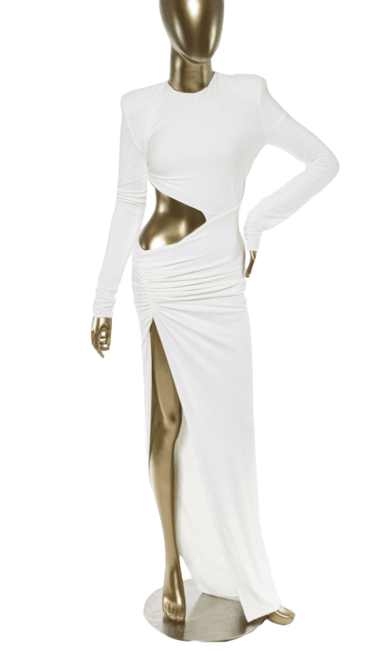 Alexandre Vauthier White Cutout Long Sleeve Gown