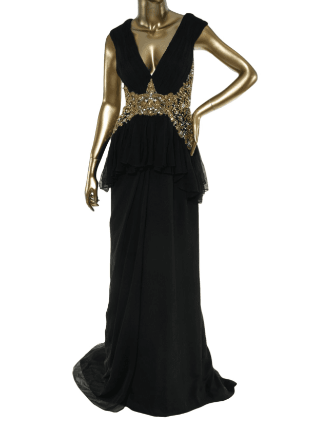 Marchesa Embellished Peplum Detail Gown