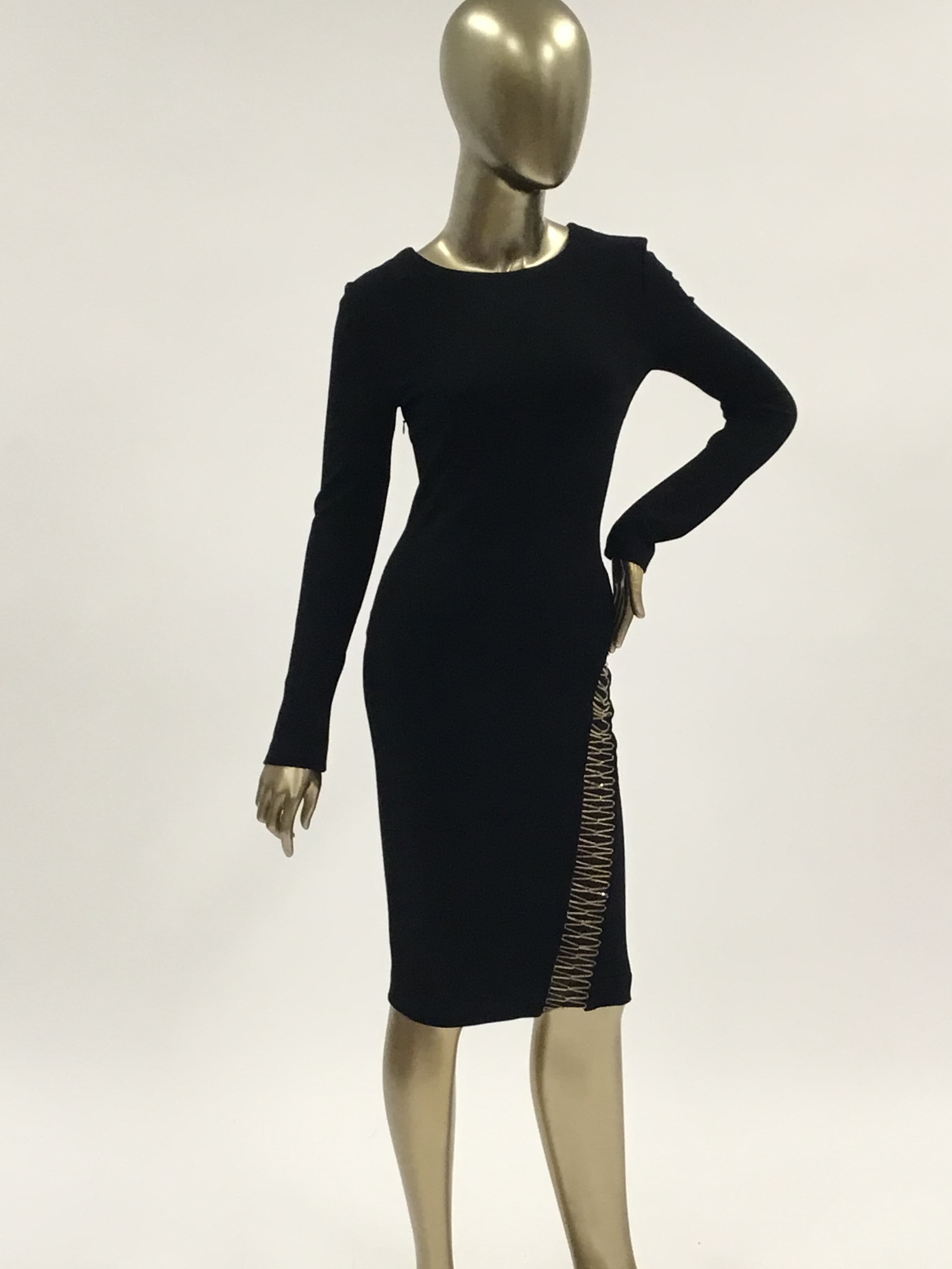 Emilio Pucci Wrap Around Gold Chain Detail Midi Dress