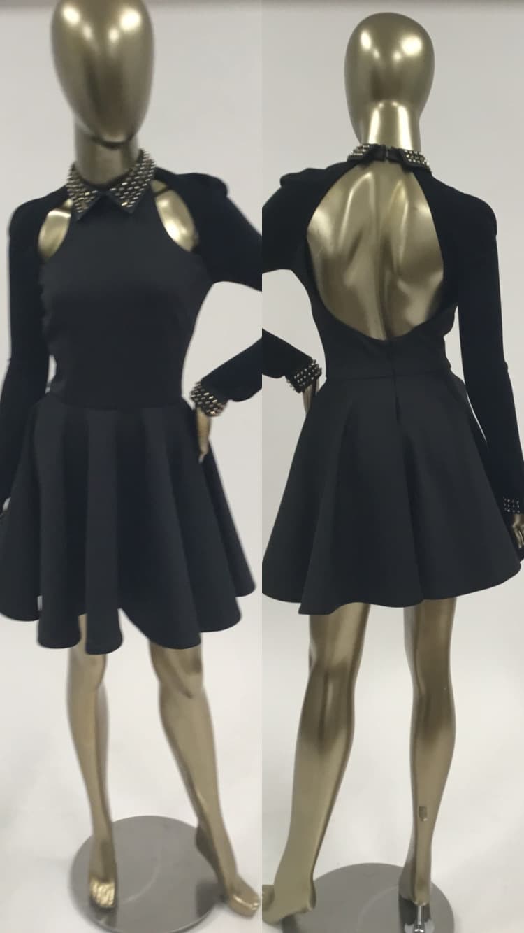 Philipp Plein Long Sleeve Aline Dress