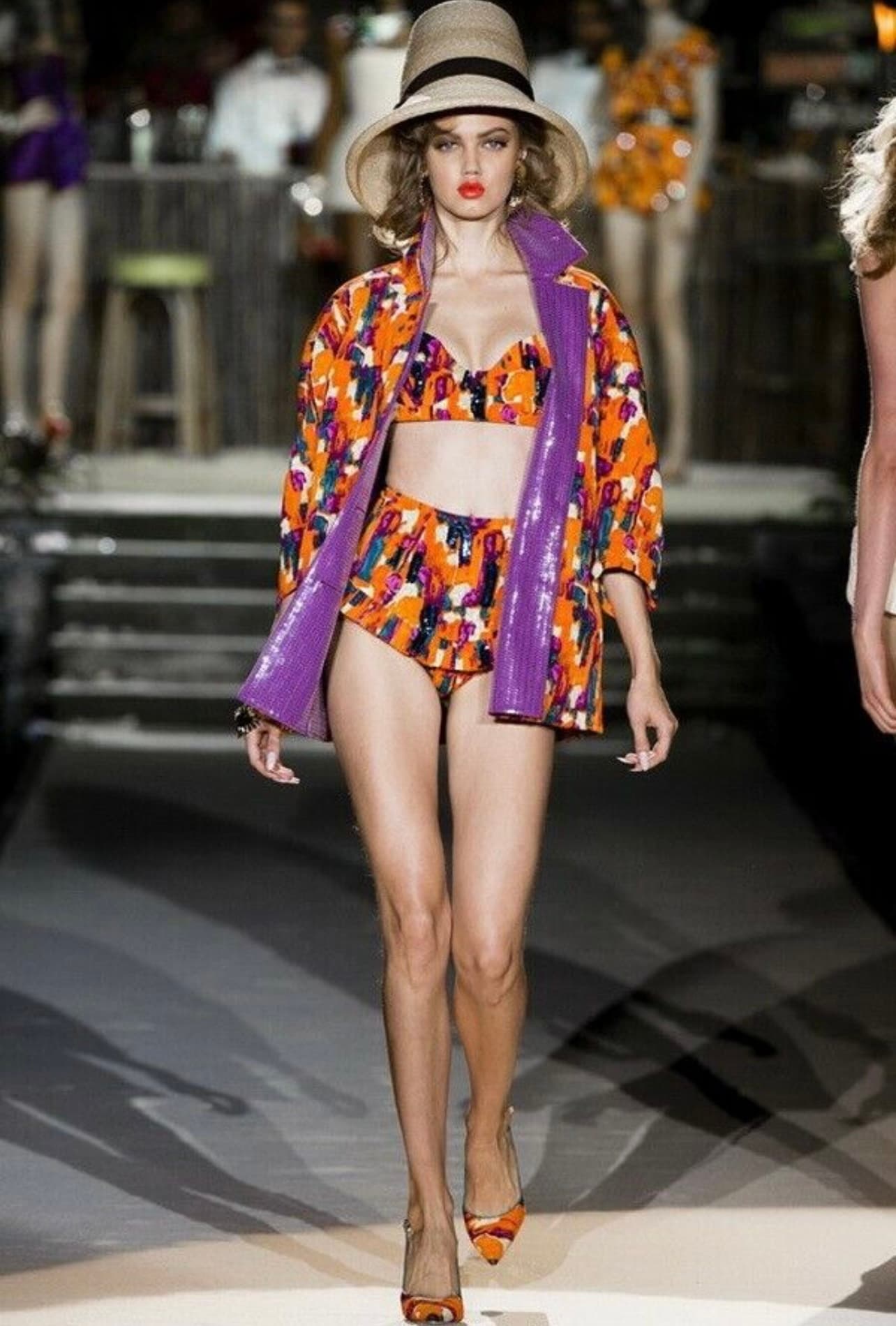 Dsquared Printed Sequin Bra And Brief Set