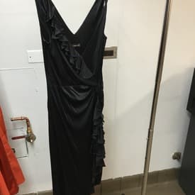 Versace Black Jersey V Neck With Ruffle Detailing — image 1