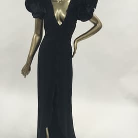 Alessandra Rich Black Gown With Ruffled Shoulders — image 2