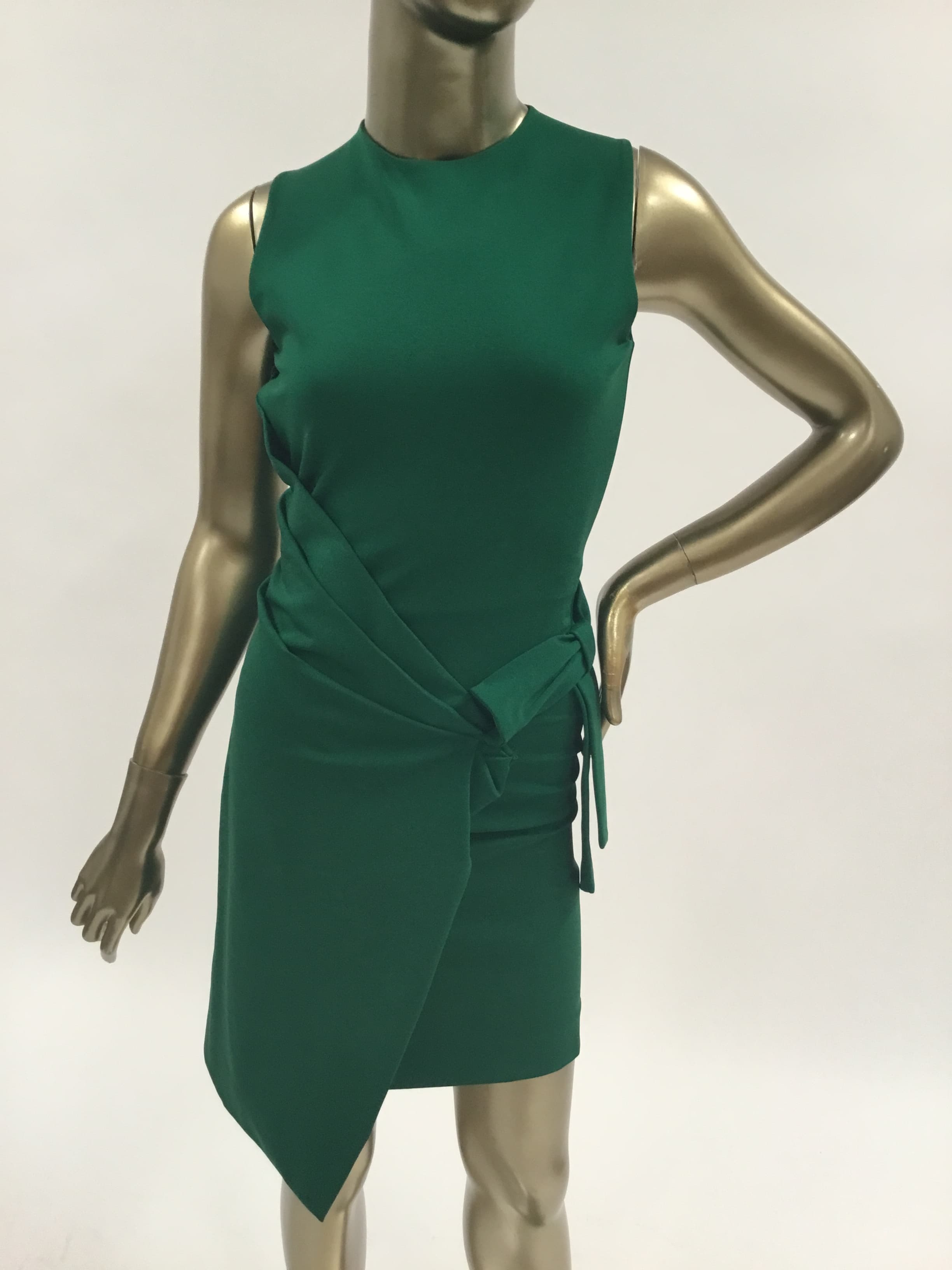 Dsquared Green Sleeveless Open Back Dress