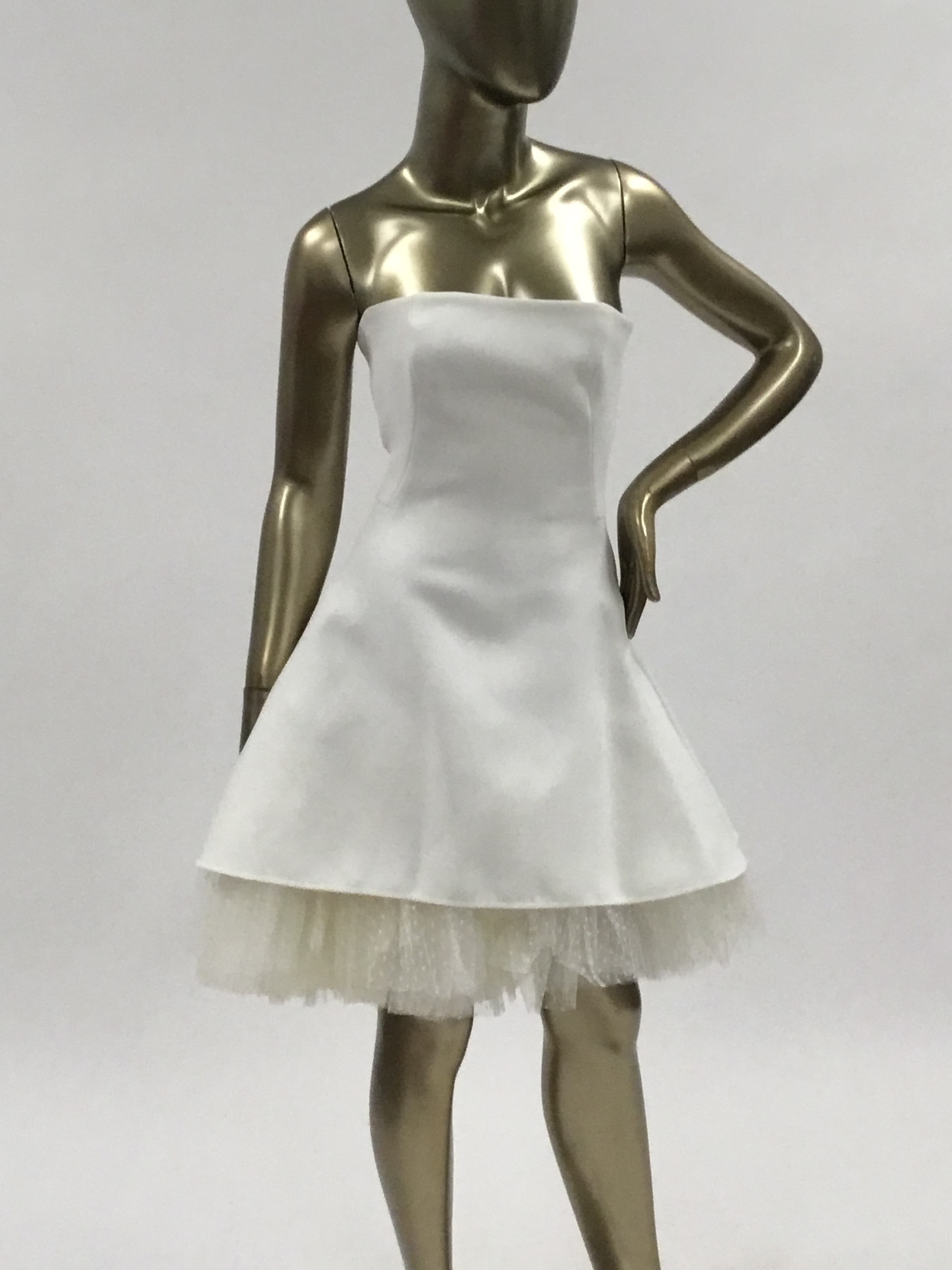 Maticevski Strapless Dress With Polka Dot Mesh Detail