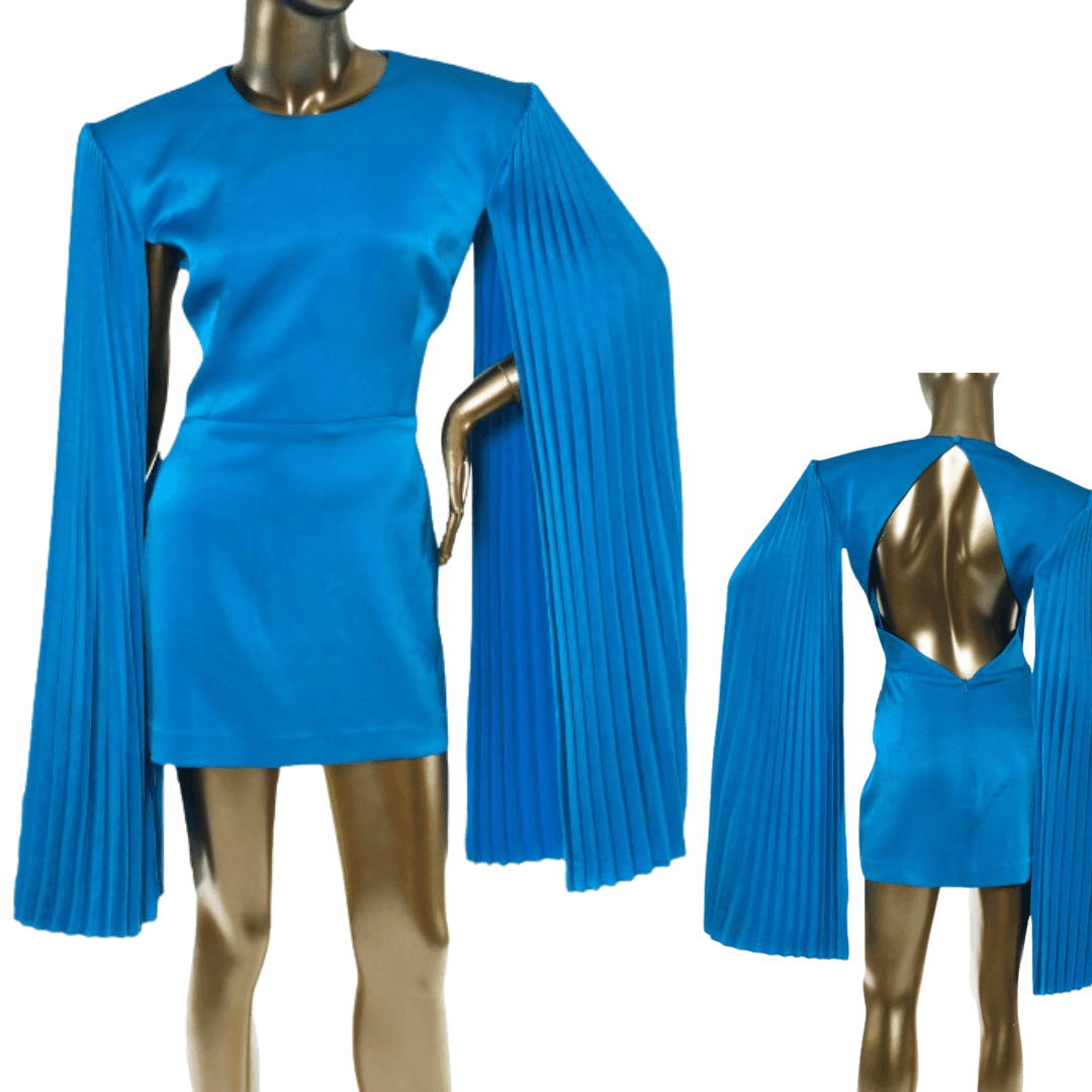 Alex Perry Pleated Sleeve Mini Dress