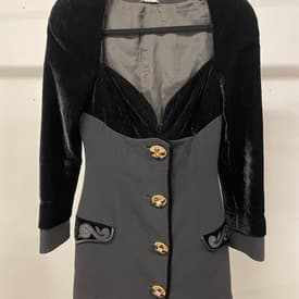 Vintage Gianni Versace Velvet Bodice Dress With Detailed Buttons — image 1