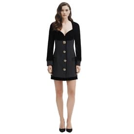 Vintage Gianni Versace Velvet Bodice Dress With Detailed Buttons — image 2