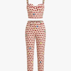 Gianni Versace Vintage 1995 Lady Bug Printed Corset And Jean Set — image 3