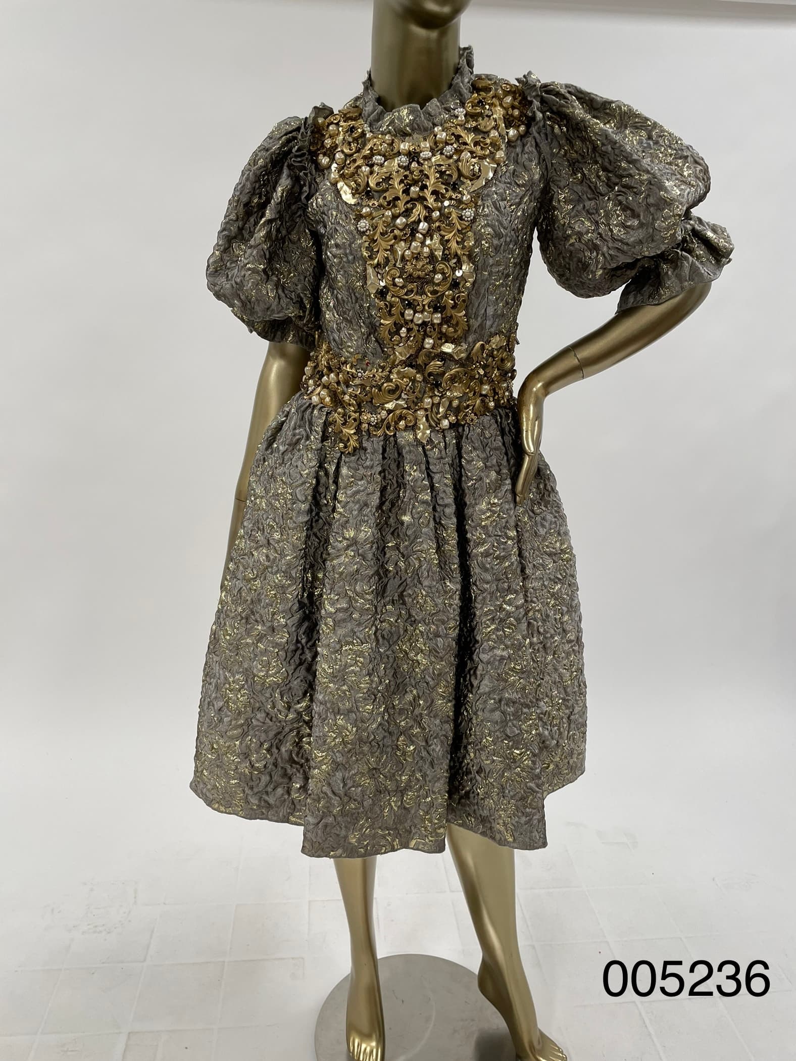 Dolce & Gabbana Metallic Beaded Jacquard Dress