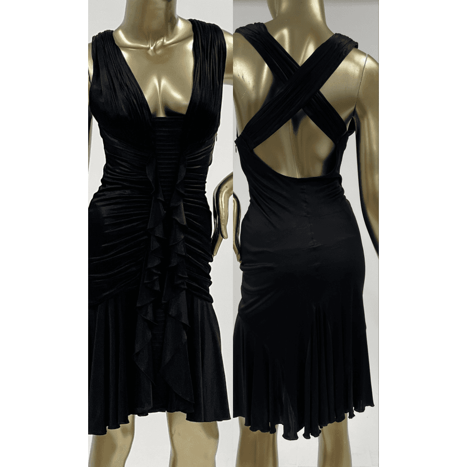 Versace Ruched Ruffled Dress