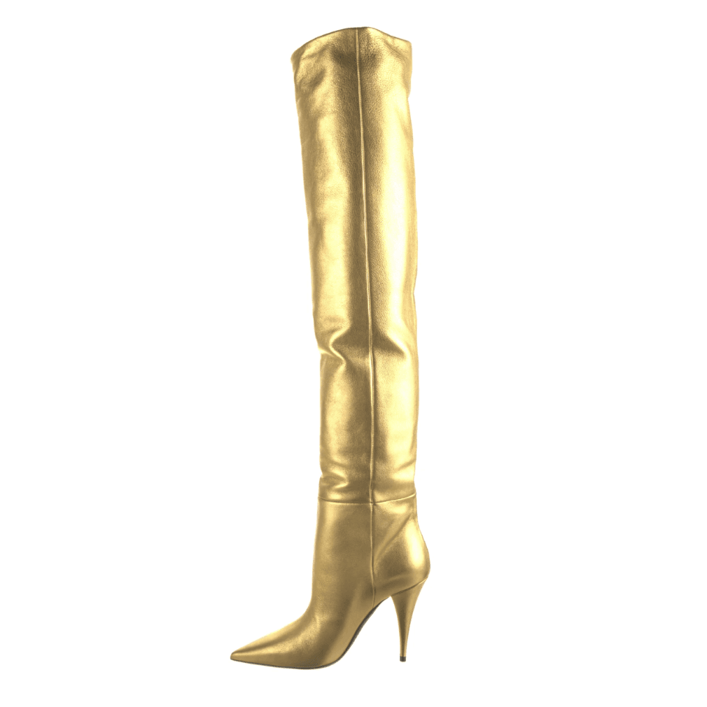 Saint Laurent Metallic Gold Over The Knee Boots