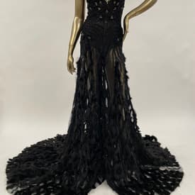 Dsquared² Beaded Sheer Rabbit Fur Gown — image 1