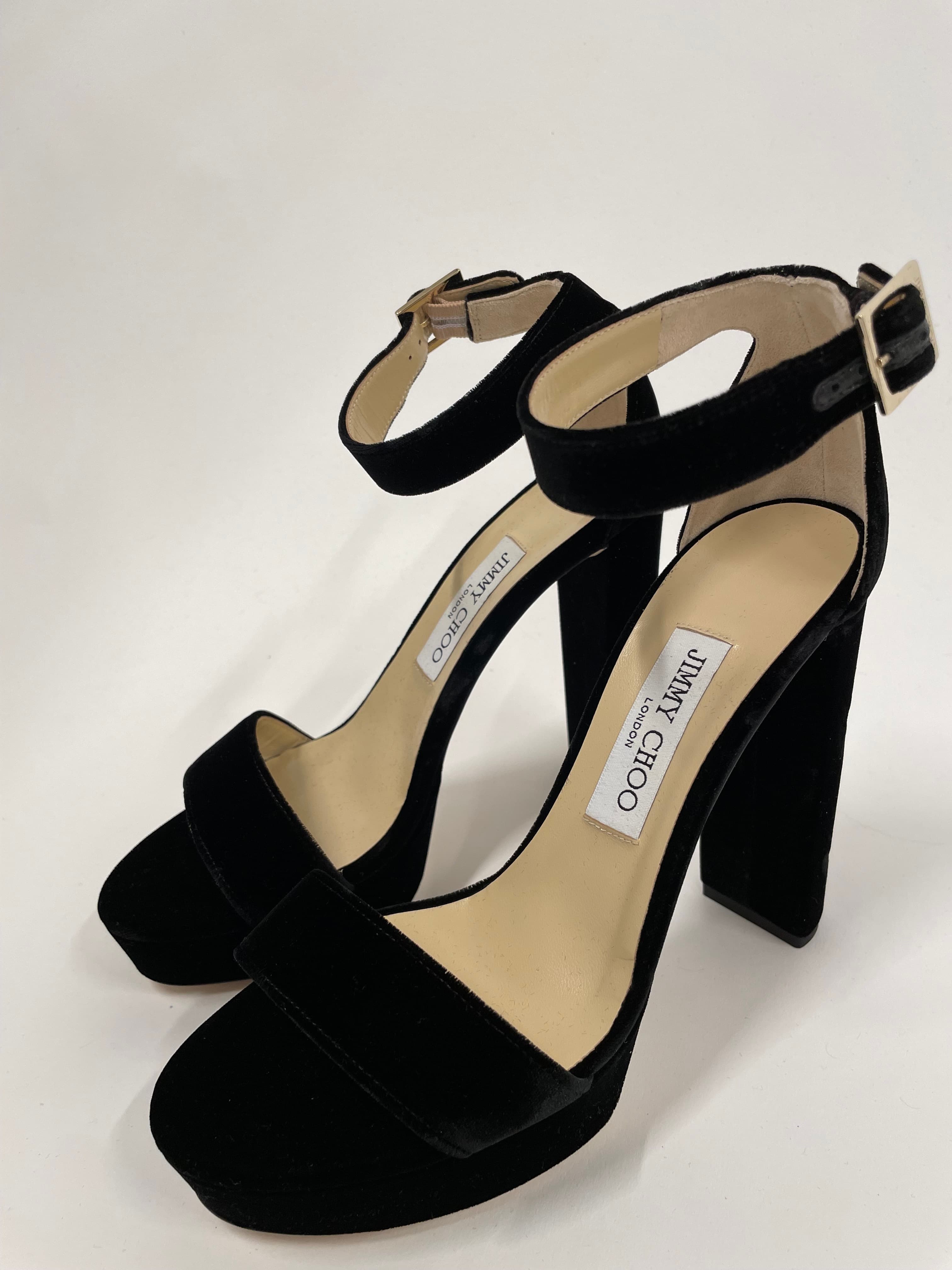 Jimmy Choo Velvet Platform Sandals