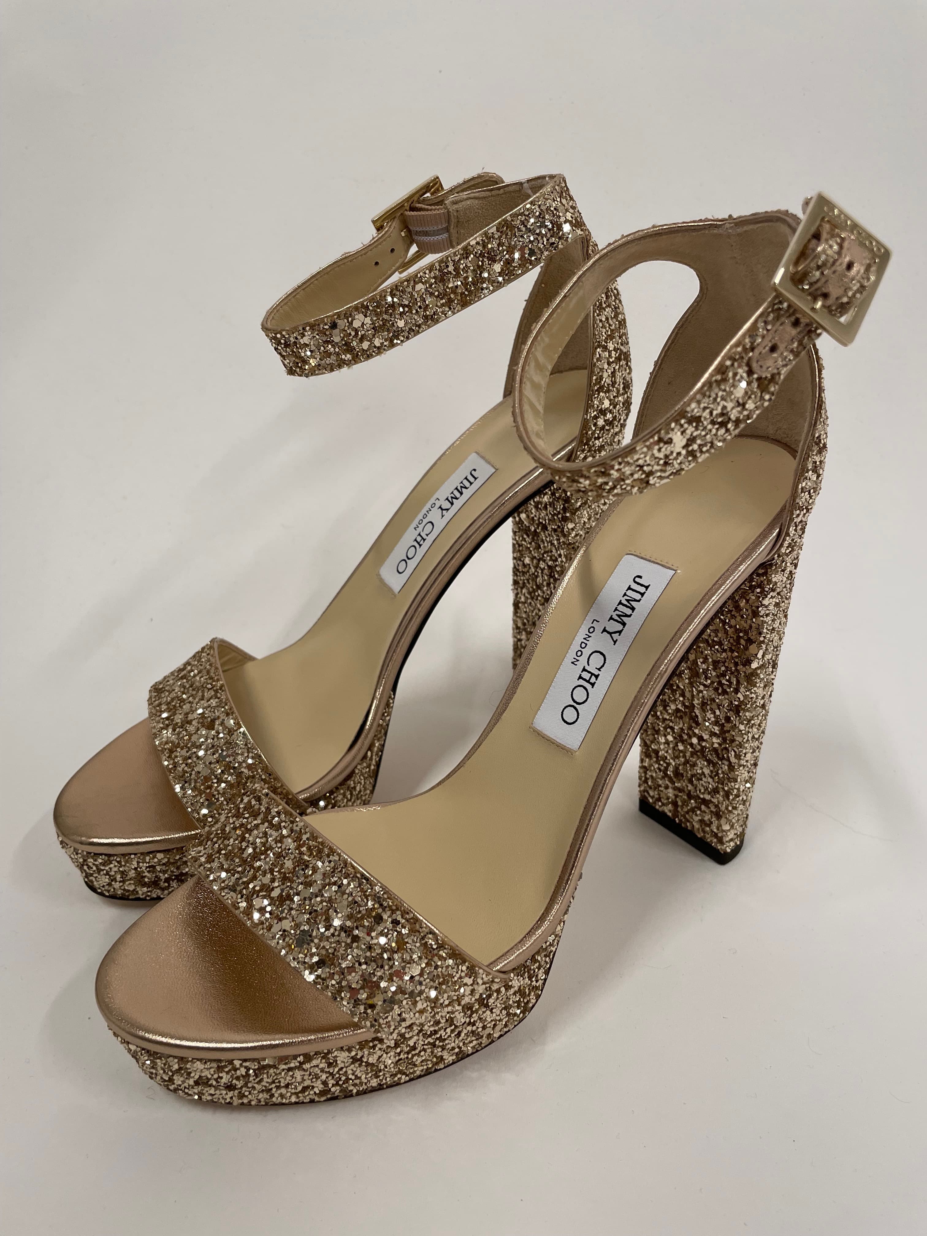 Jimmy Choo Glitter Platform Sandals