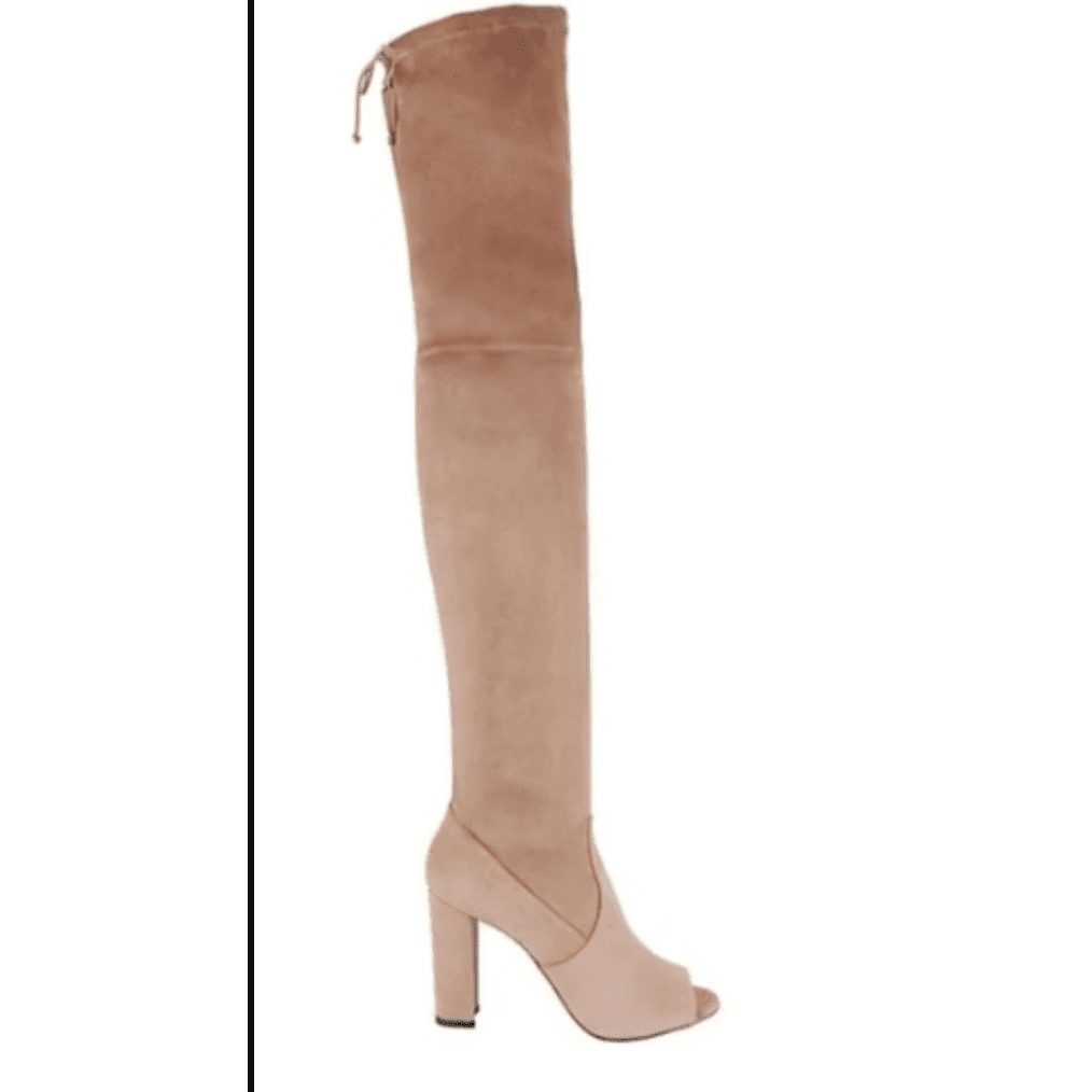 Jean-michel Cazabat Suede Over The Knee Peeptoe Boots