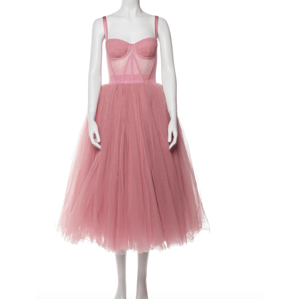 Dolce & Gabbana Pink Bustier Tulle Dress