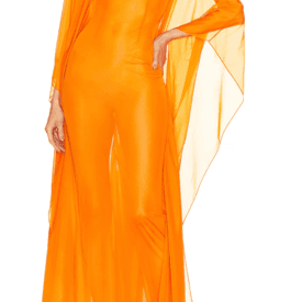 Laquan Smith Mockneck Sheer Gown With Sweeping Dolman Sleeves — image 1