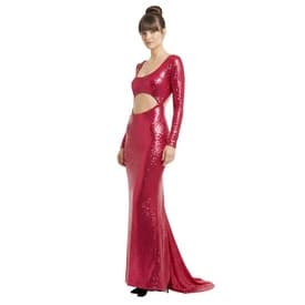 Laquan Smith Magenta Sequined Cutout Off-shoulder Gown — image 6