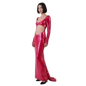 Laquan Smith Magenta Sequined Cutout Off-shoulder Gown — image 7
