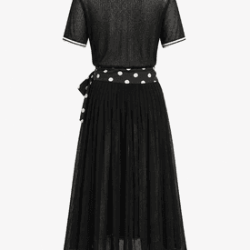 Vintage Chanel Short Sleeve Polka Dot Belt Dress — image 3