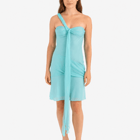 VINTAGE Christian Dior Aqua Chiffon Dress — image 2