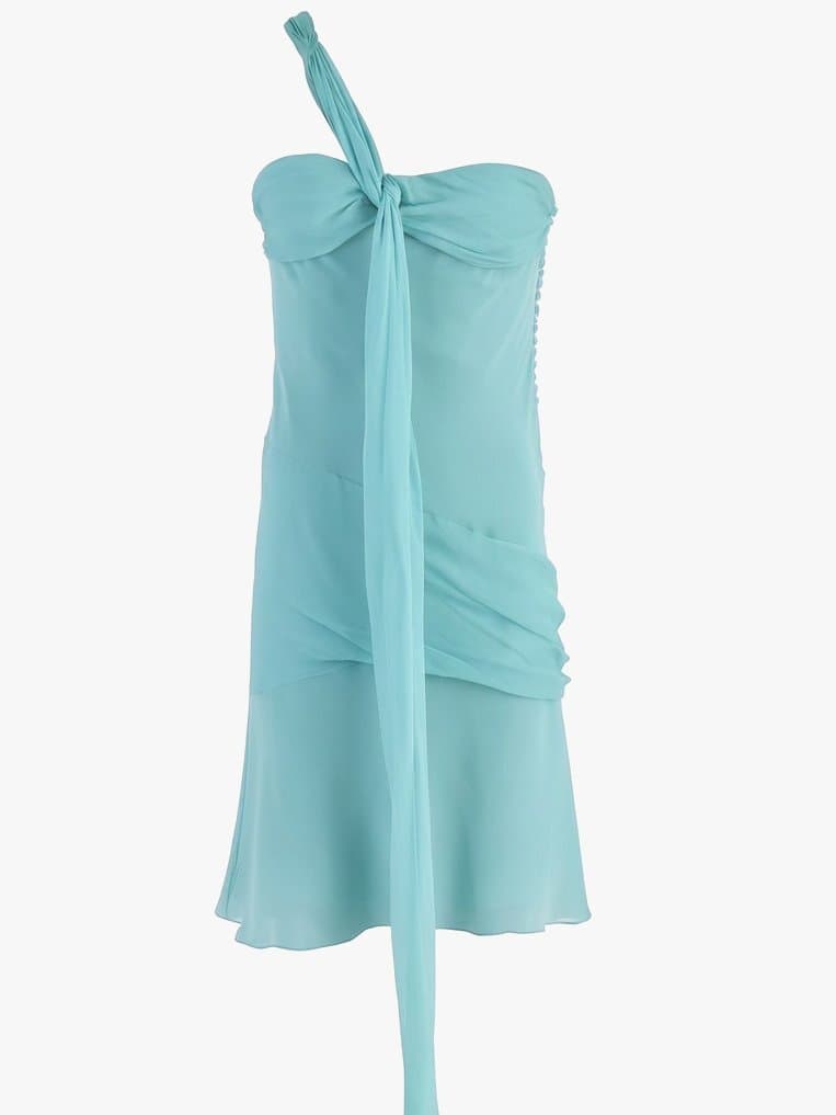 VINTAGE Christian Dior Aqua Chiffon Dress