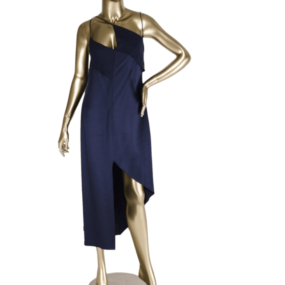 Dion Lee Navy Silk Slip Dress 6