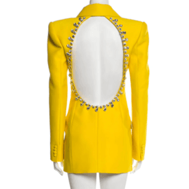 Area Yellow Blazer With Rhinestone Open Back — image 2
