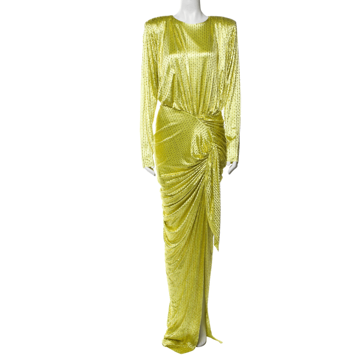 Raisa Vanessa Yellow Green Rhinestone Gown Size 44