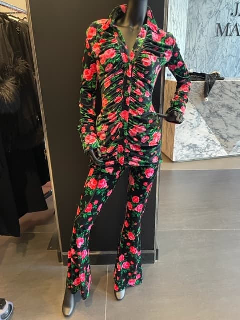 Richard Quinn Velvet Pink And Green Floral 2-piece